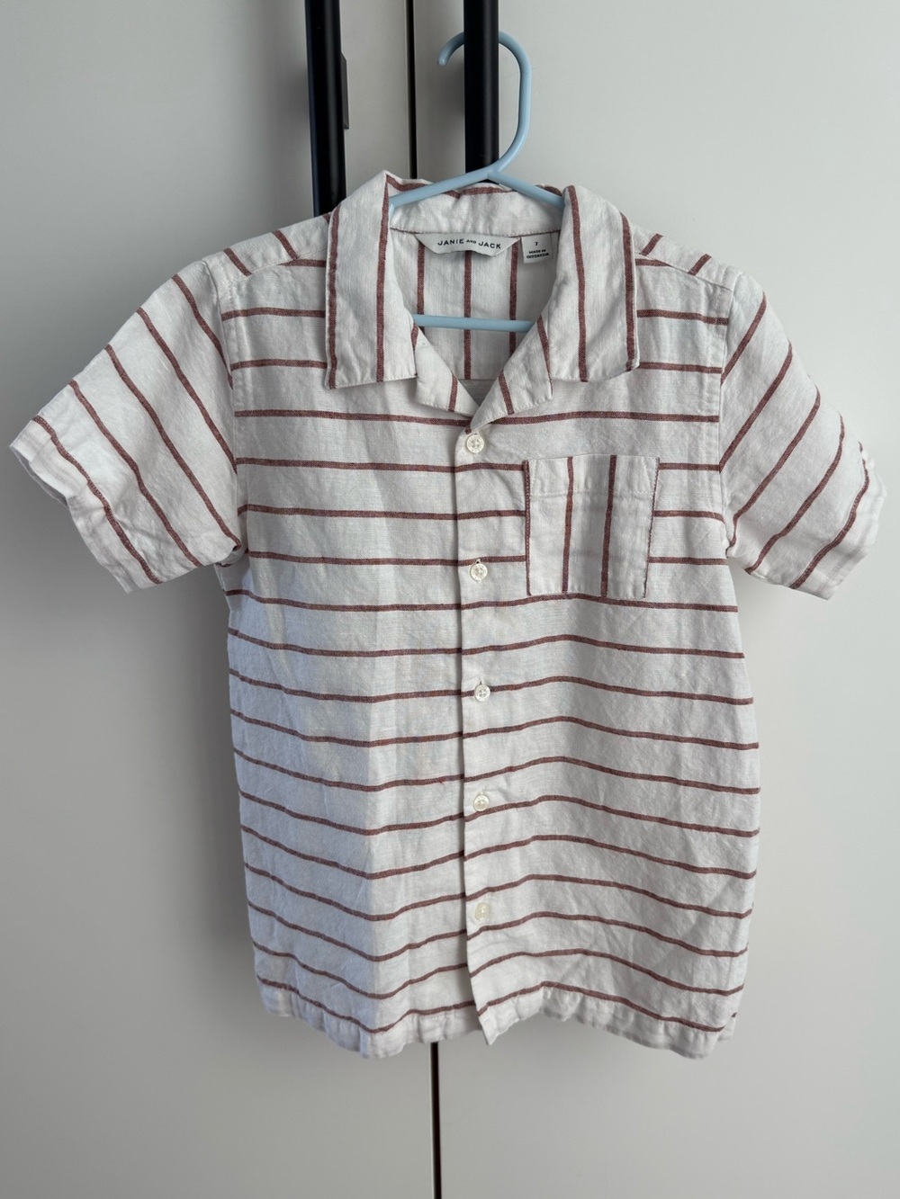 Janie and Jack Boys Linen Stripe Shirt